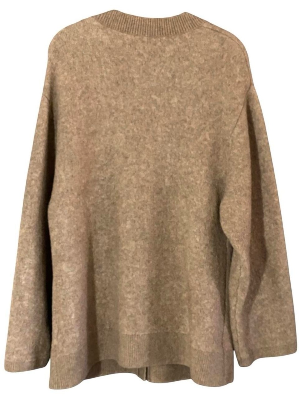 & Other Stories Cardigan Sweater Wool Blend Button Up M Tan Oversized Minimalist - Picture 6 of 8